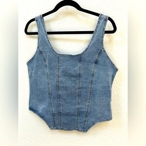 Verdusa Zip Up Denim Tank